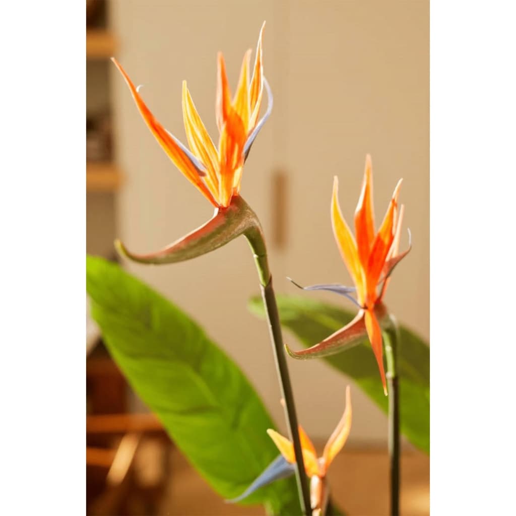 Strelitzia Pianta Artificiale in Vaso con Fiori 120 cm