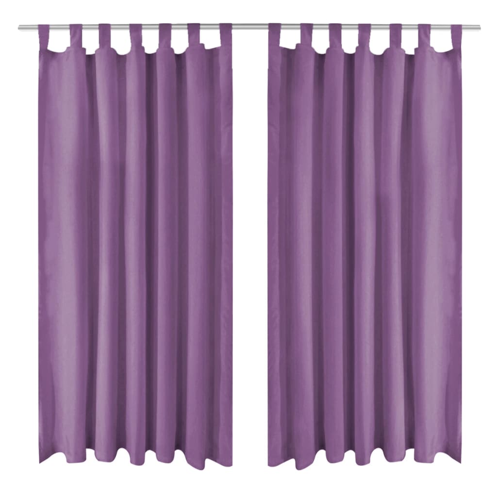 2 Pz Tende in Micro Raso con Passanti 140x245 cm Lilla