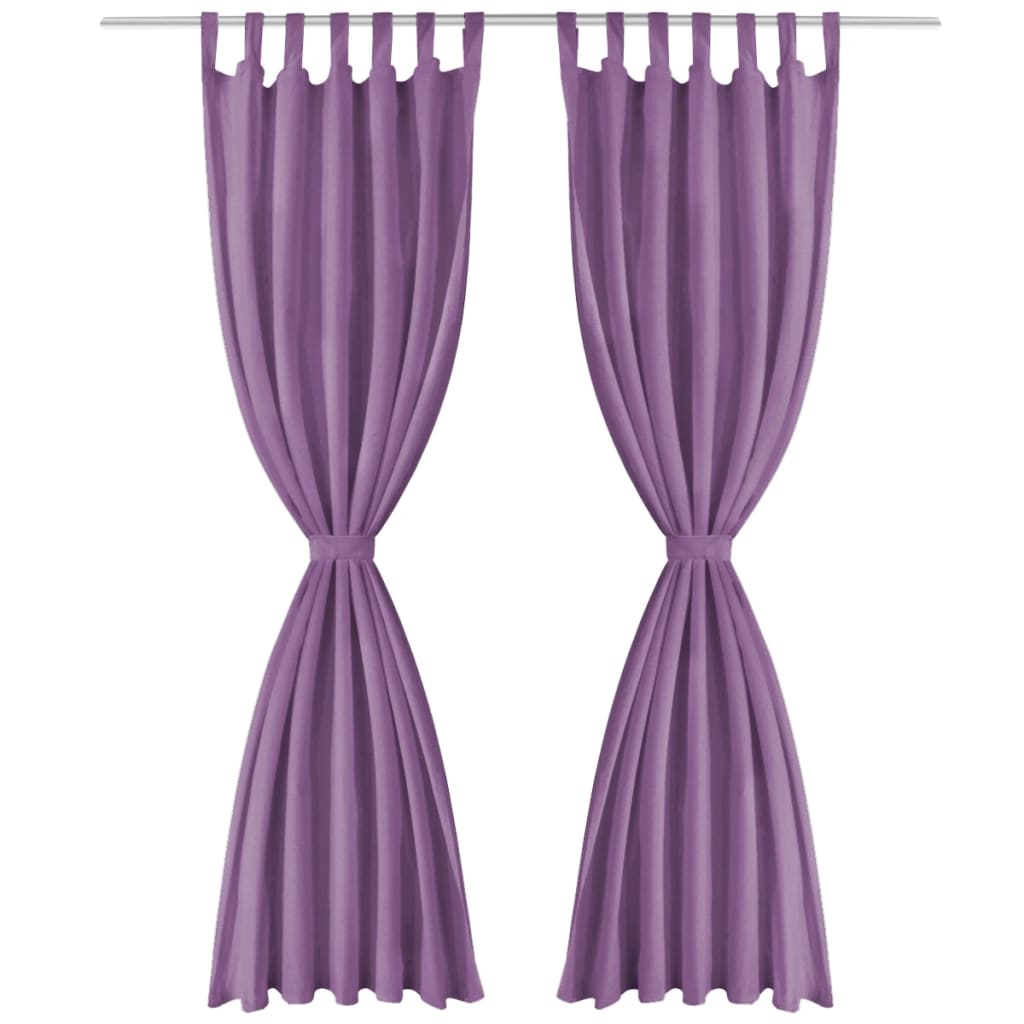 2 Pz Tende in Micro Raso con Passanti 140x245 cm Lilla