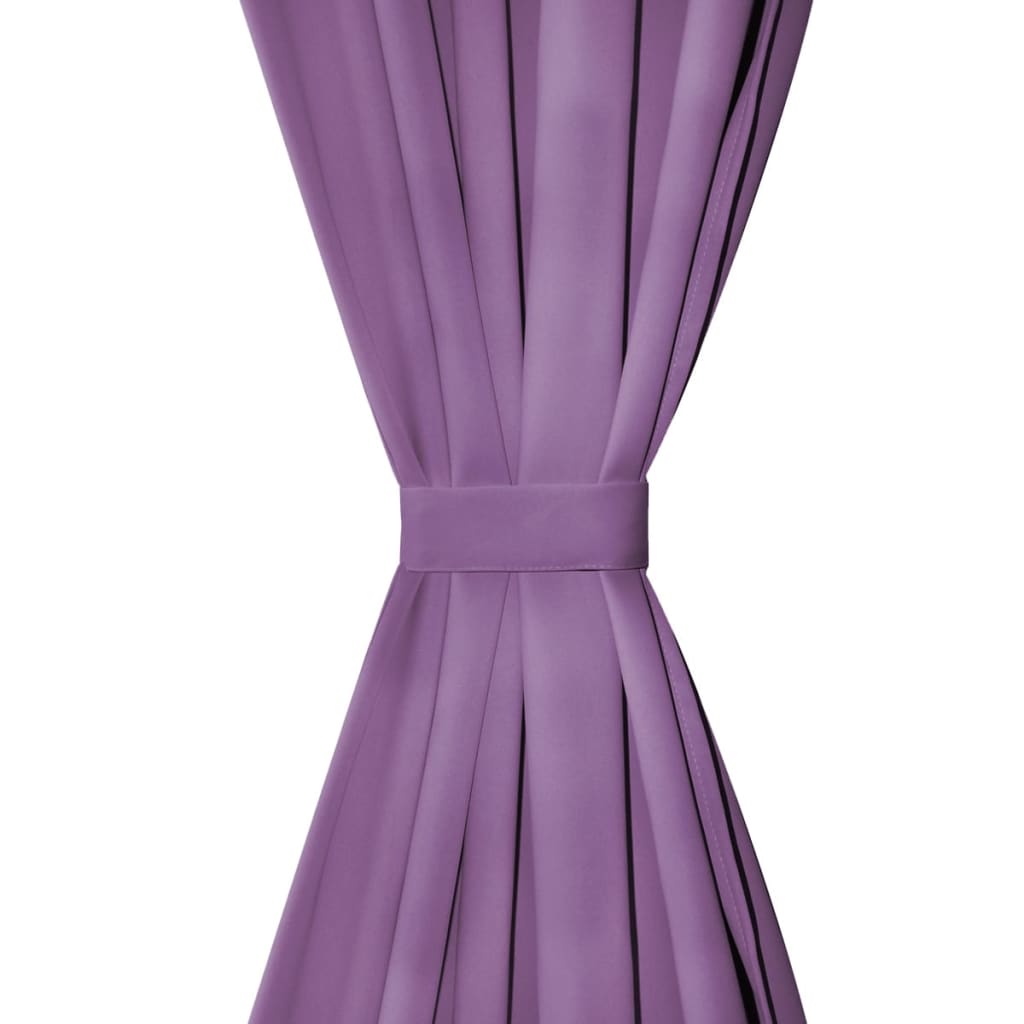 2 Pz Tende in Micro Raso con Passanti 140x245 cm Lilla