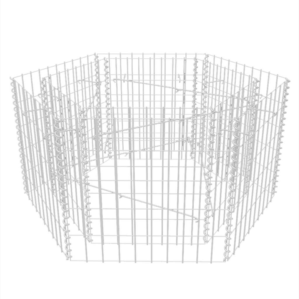 Gabbione Letto Rialzato da Giardino Esagonale 100x90x50 cm