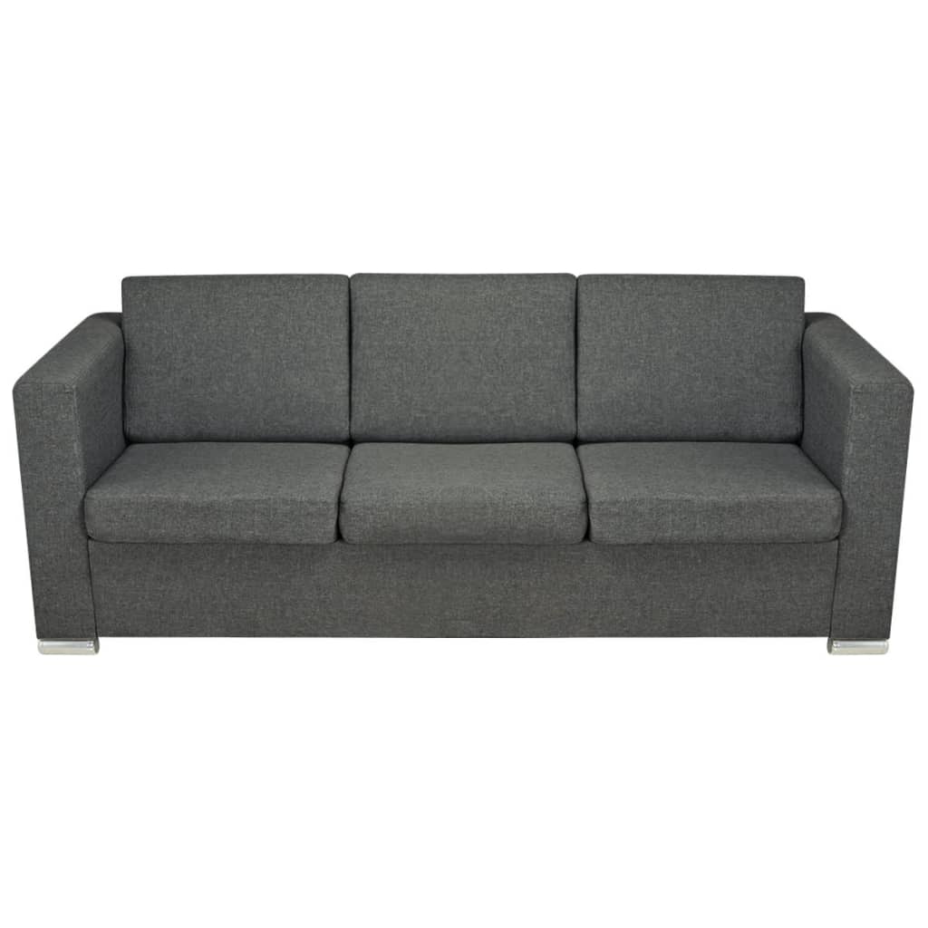 2 Pz Set di Divani in Stoffa Grigio Scuro