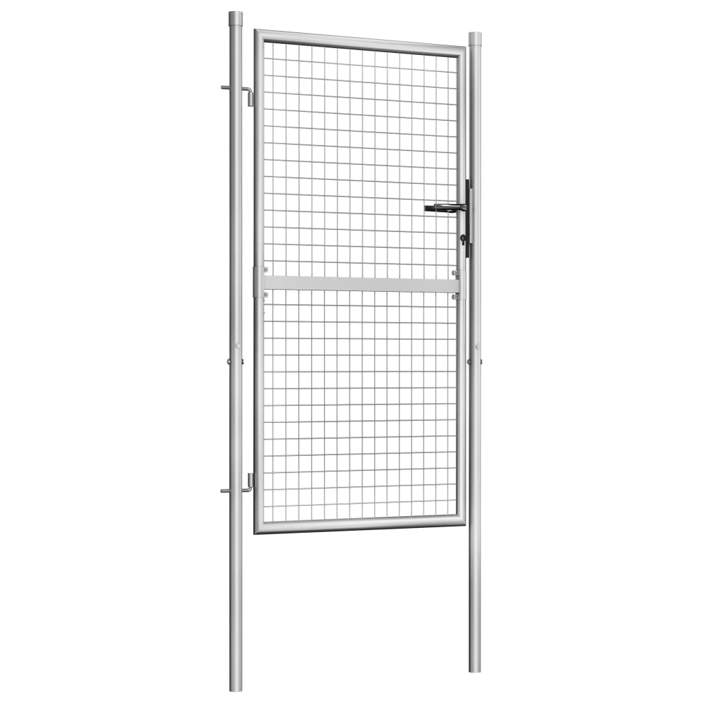 Cancello per Giardino in Acciaio Zincato 105x200cm Argento