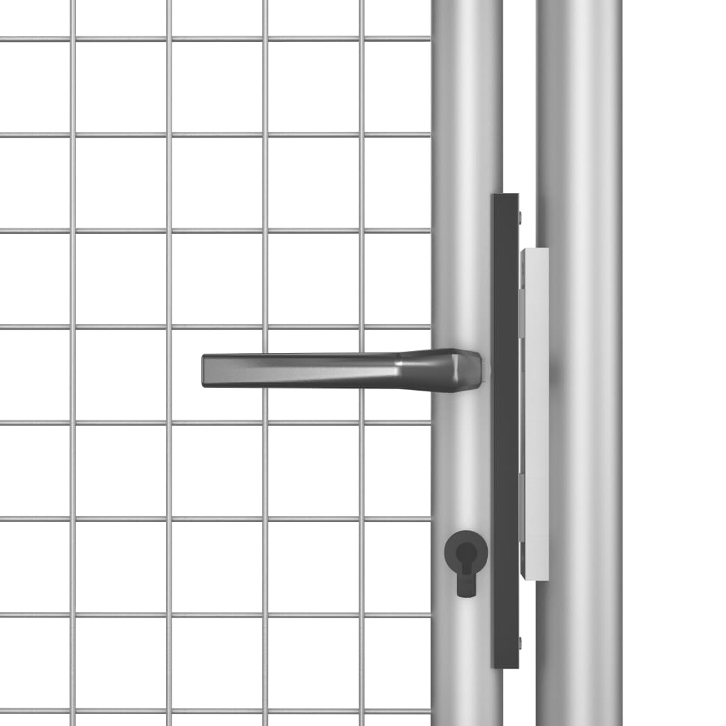 Cancello per Giardino in Acciaio Zincato 105x200cm Argento