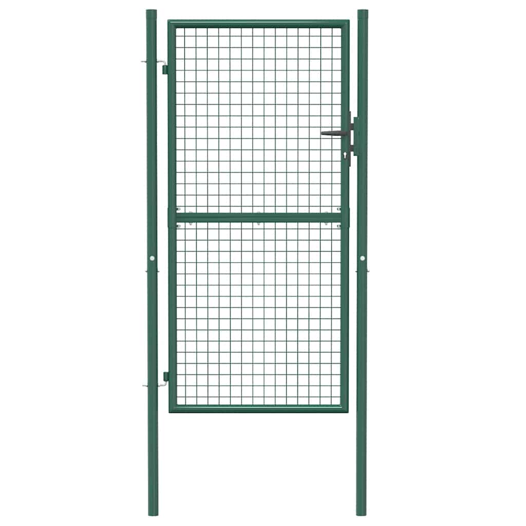 Cancello per Recinzione in Acciaio 100x175 cm Verde