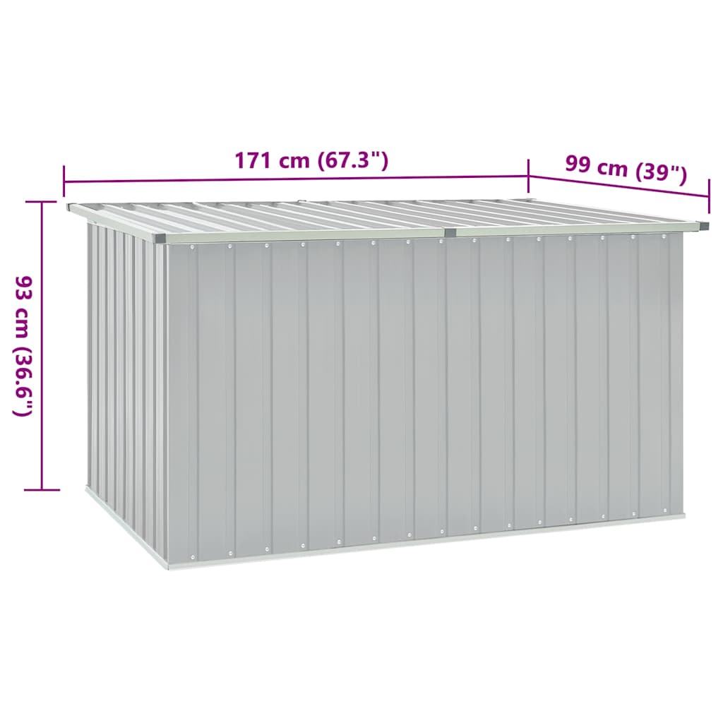 Baule da Giardino Grigio 171x99x93 cm