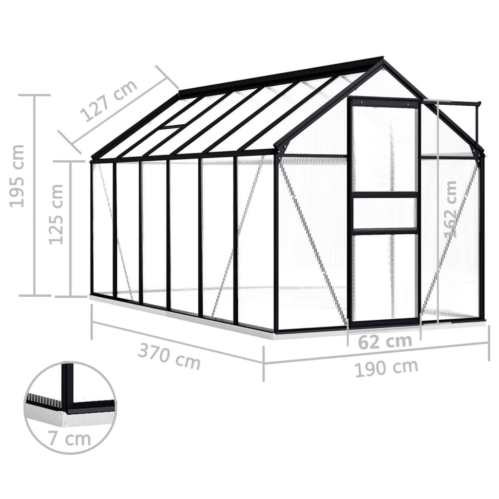 Serra con Telaio Base Antracite 7,03 m² in Alluminio