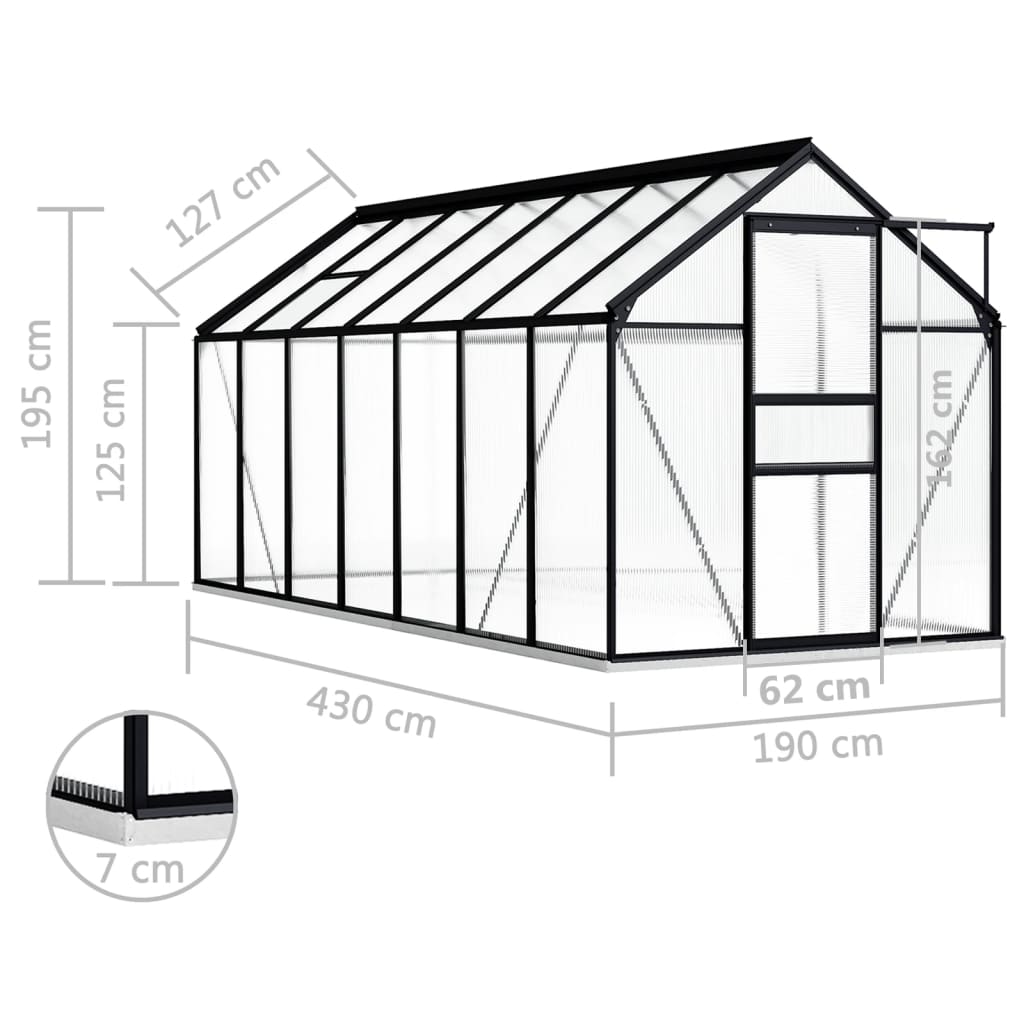 Serra con Telaio Base Antracite 8,17 m² in Alluminio