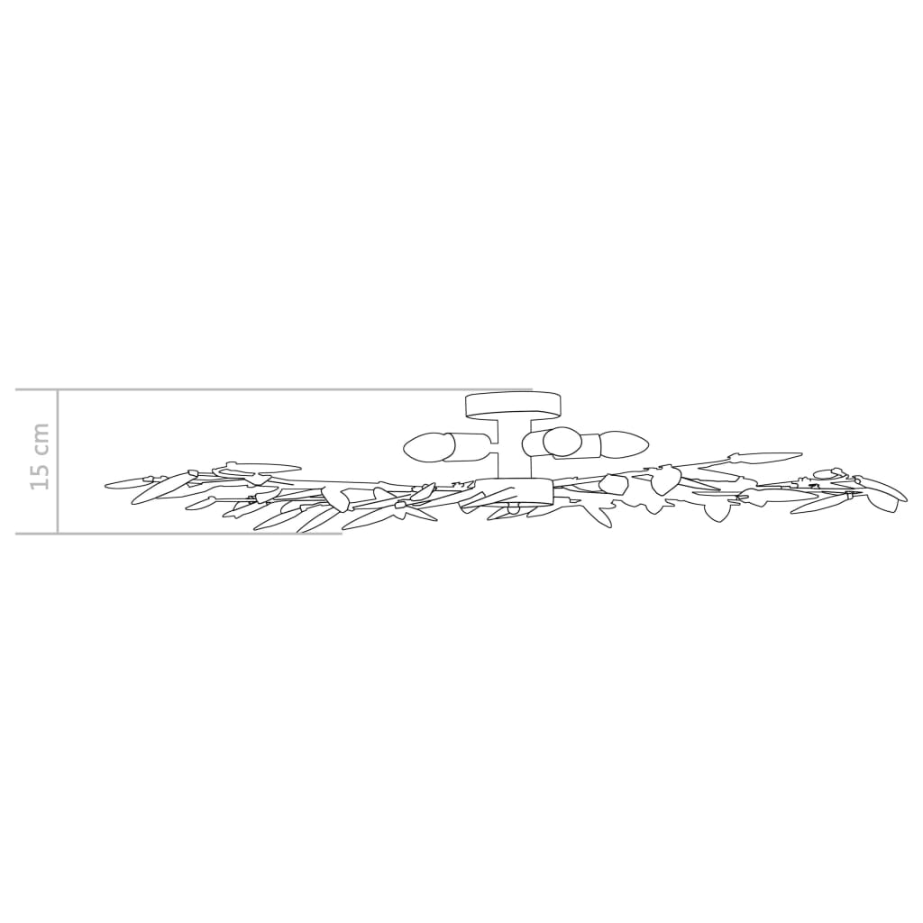 Lampadario Foglie e Bracci in Cristallo Acrilico 5 E14 Bianco