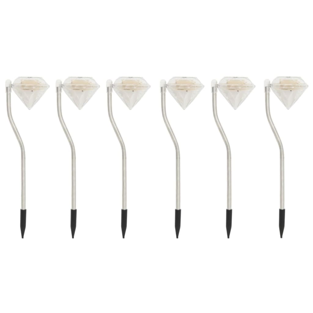 Luci Solari a LED da Giardino 6 pz 9x7,8x29,5 cm