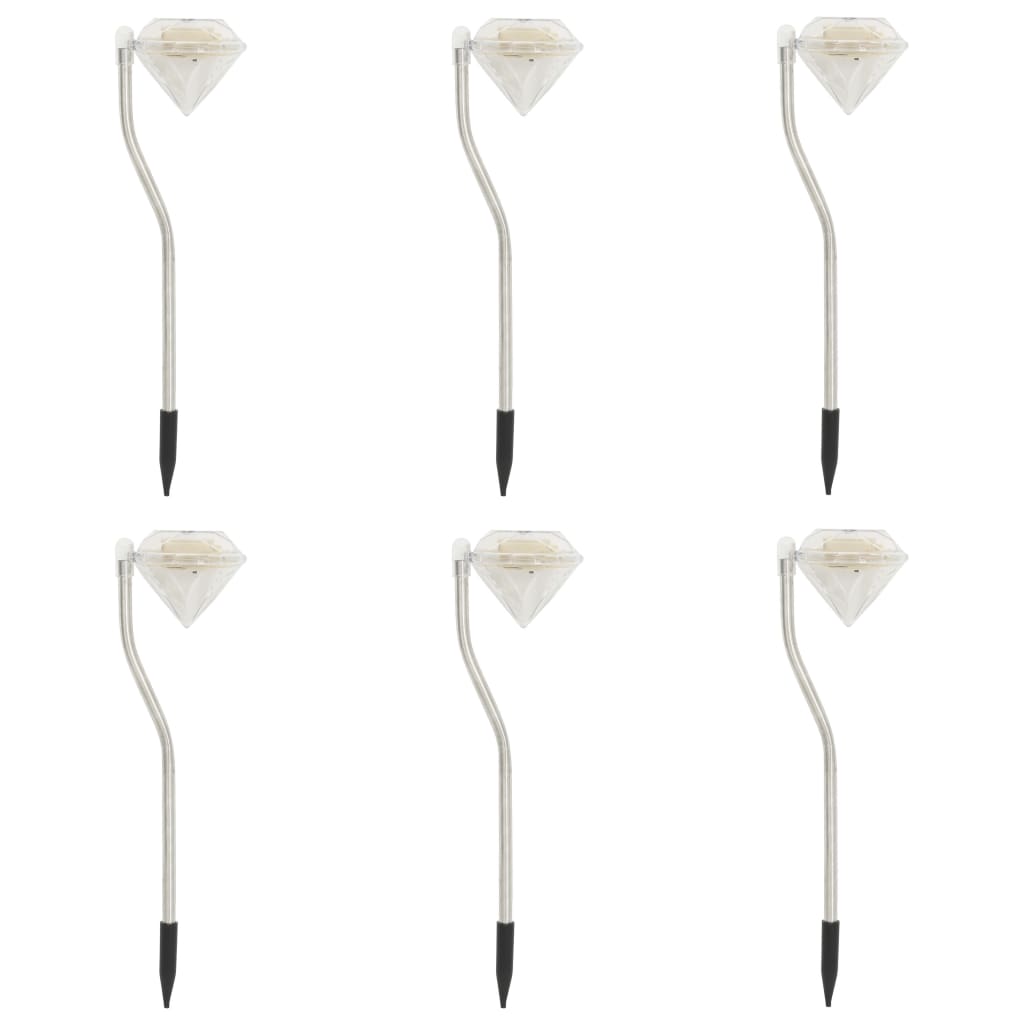 Luci Solari a LED da Giardino 6 pz 9x7,8x29,5 cm
