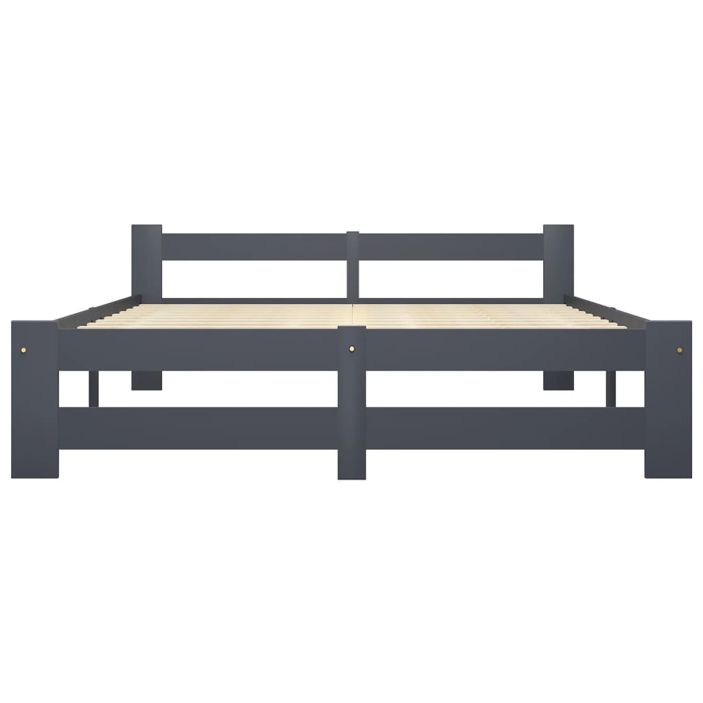 Giroletto senza Materasso Grigio Scuro 120x200 cm Legno Pino
