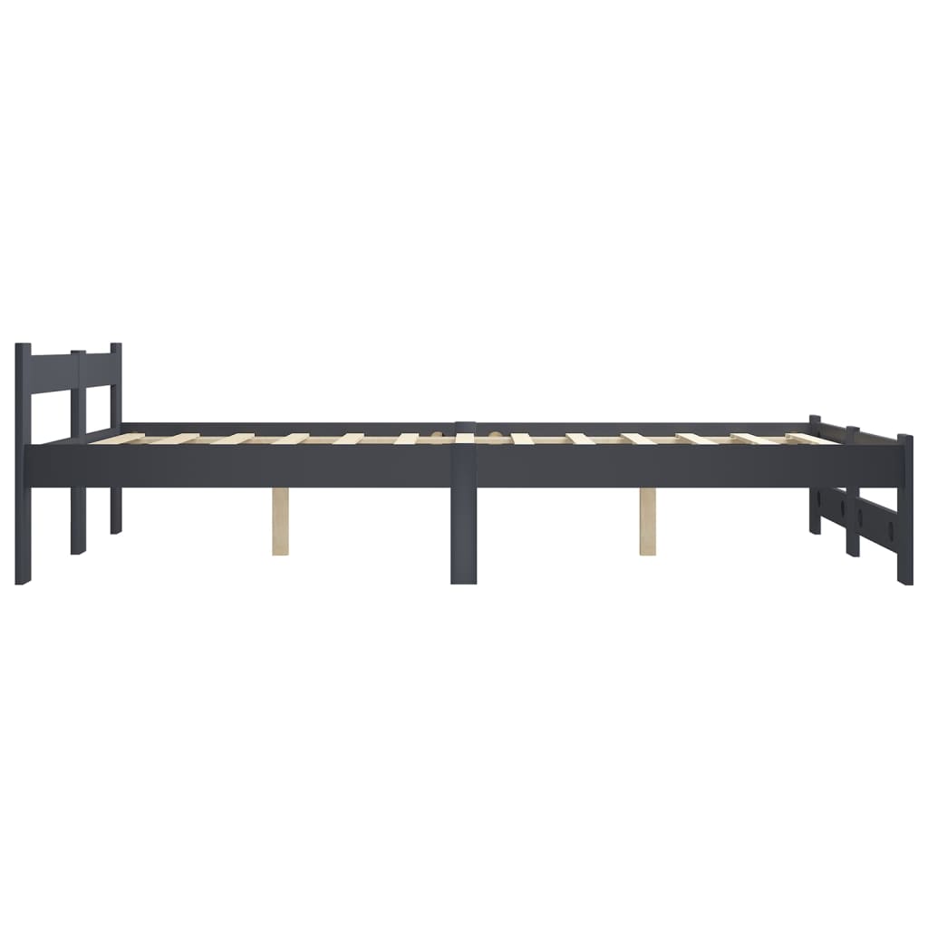 Giroletto senza Materasso Grigio Scuro 120x200 cm Legno Pino