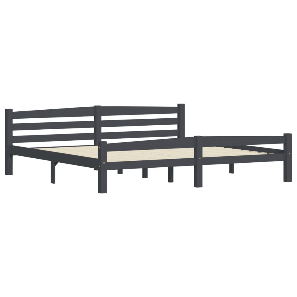 Giroletto senza Materasso Grigio Scuro 200x200 cm Legno Pino