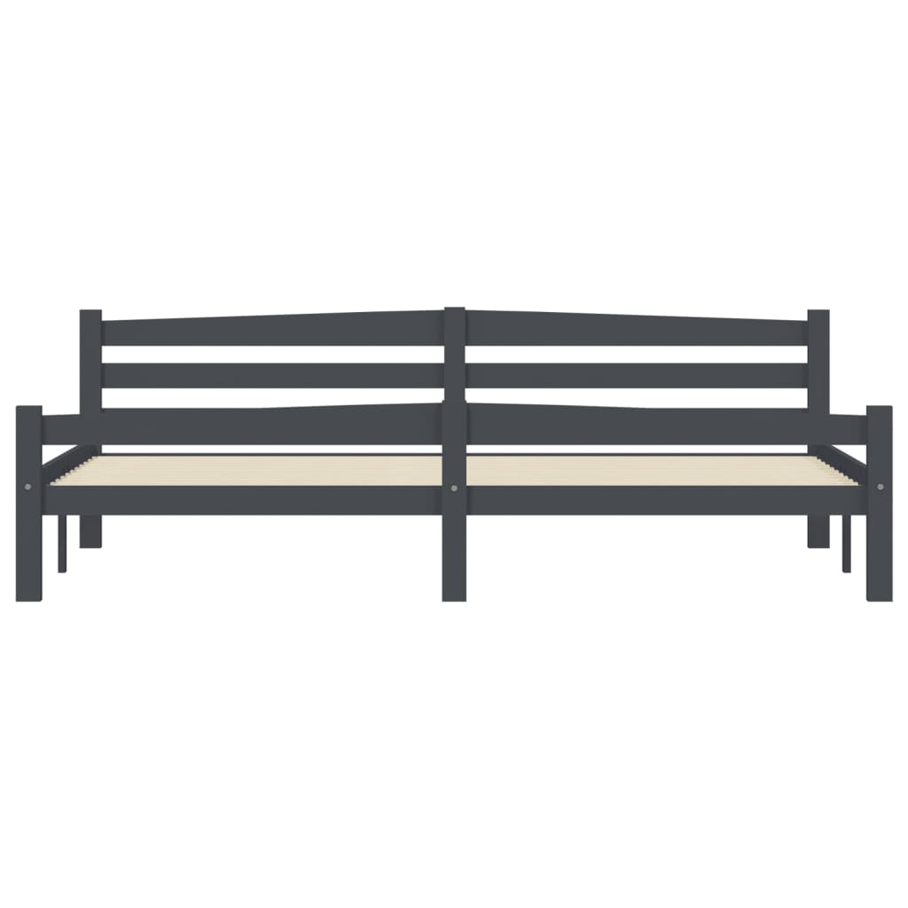 Giroletto senza Materasso Grigio Scuro 200x200 cm Legno Pino