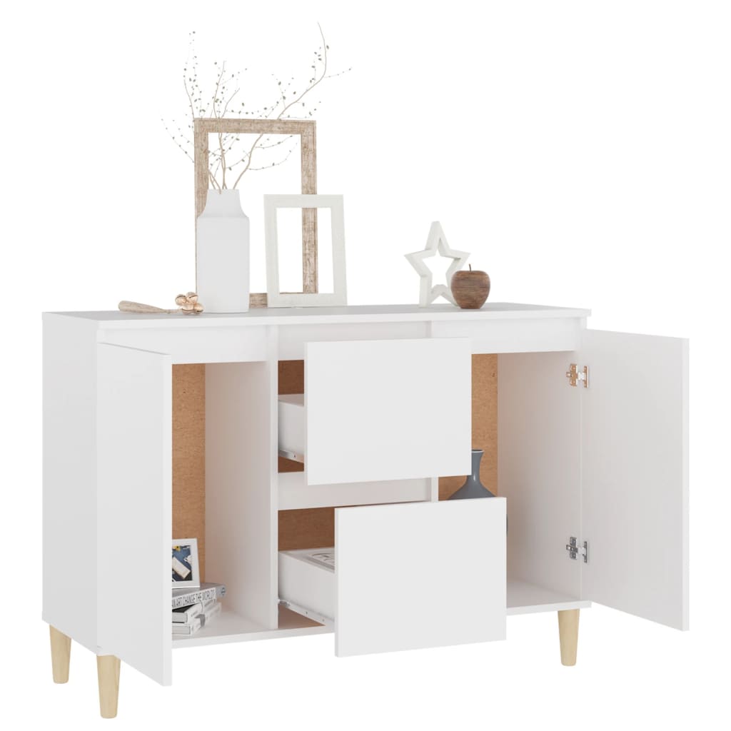Credenza Bianca 101x35x70 cm in Legno Multistrato