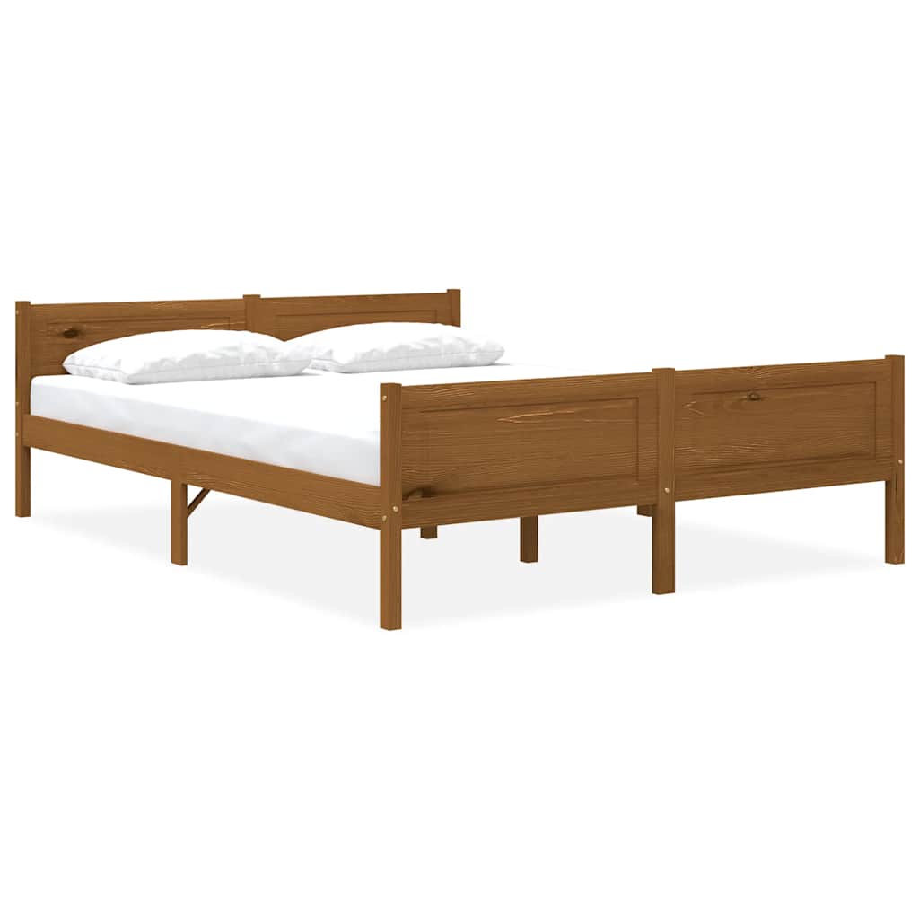 Giroletto in Legno Massello di Pino Marrone Ambrato 160x200 cm