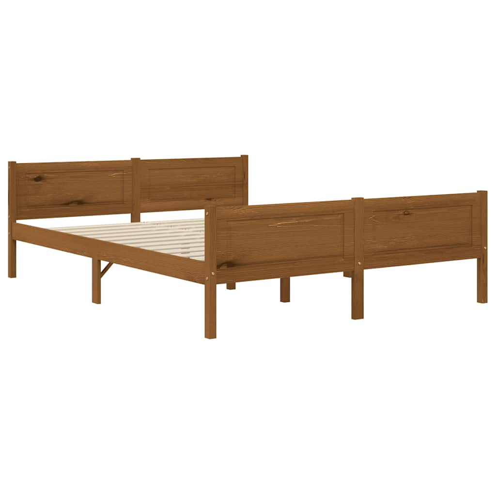 Giroletto in Legno Massello di Pino Marrone Ambrato 160x200 cm
