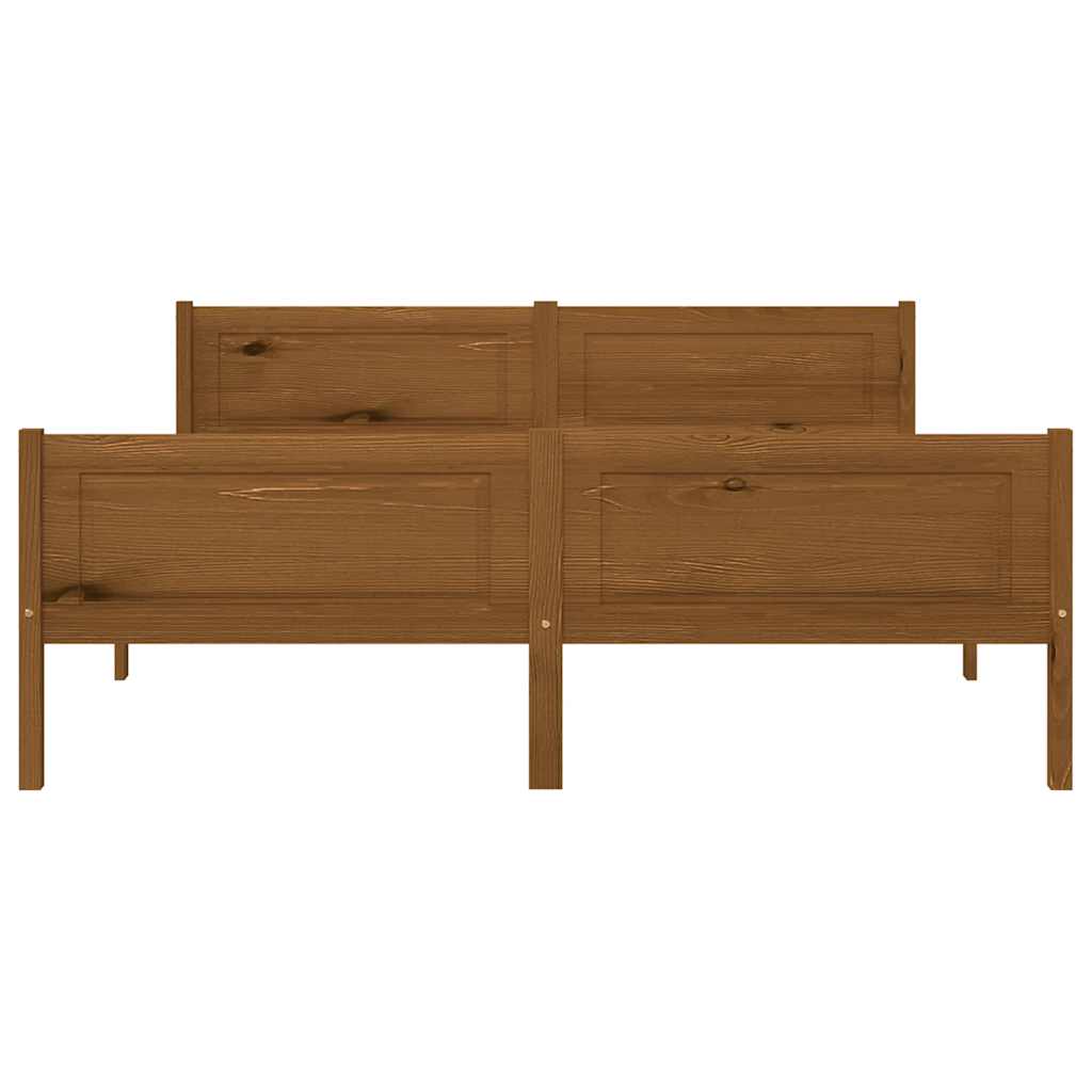 Giroletto in Legno Massello di Pino Marrone Ambrato 160x200 cm