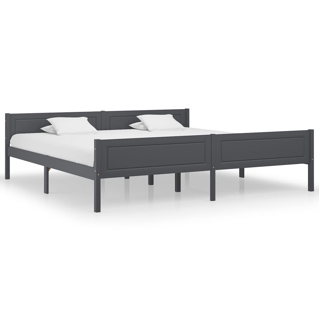 Giroletto senza Materasso Legno Massello Pino Grigio 200x200 cm