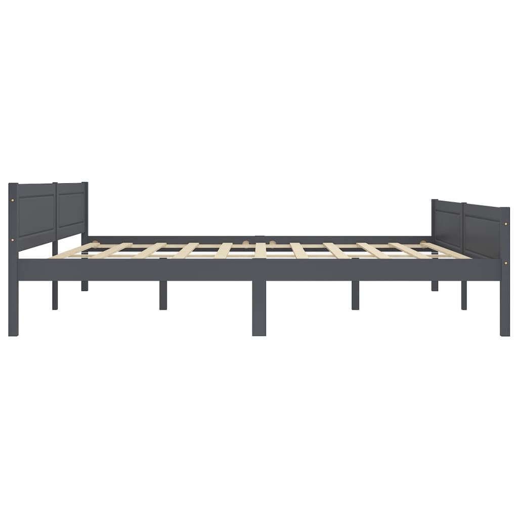 Giroletto senza Materasso Legno Massello Pino Grigio 200x200 cm