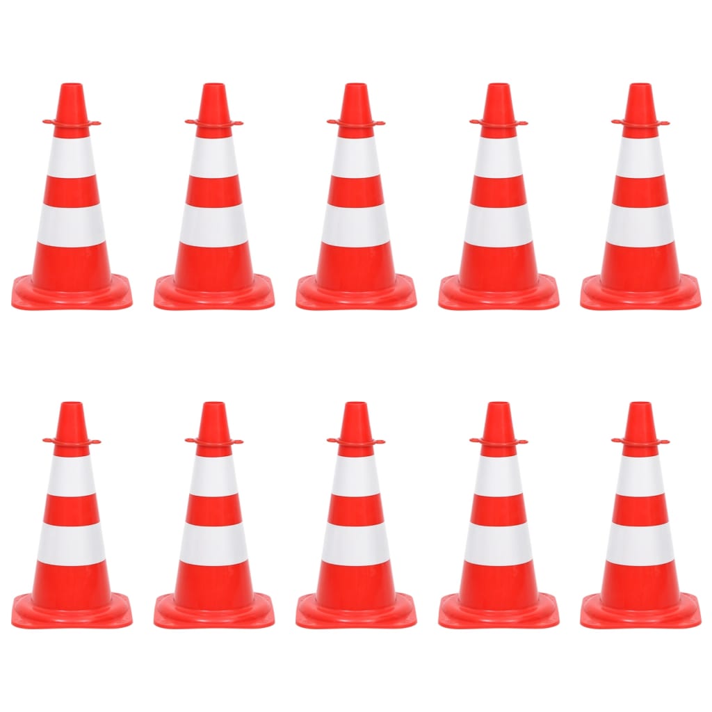Set Segnaletica Coni Stradali e Catena da 10 m Rosso Bianco