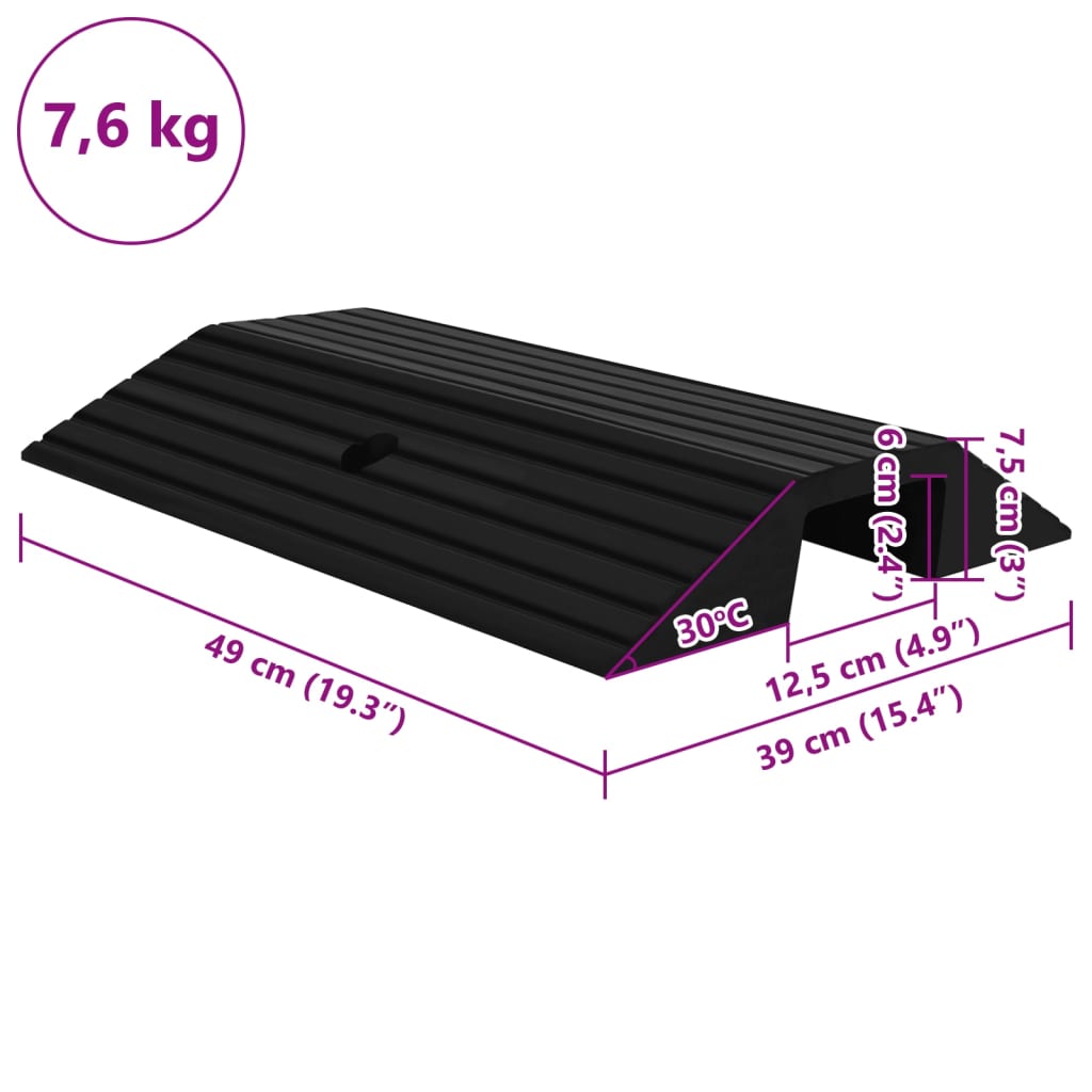 Rampe per Soglia a Ponte 3pz 49x40x8 cm Gomma