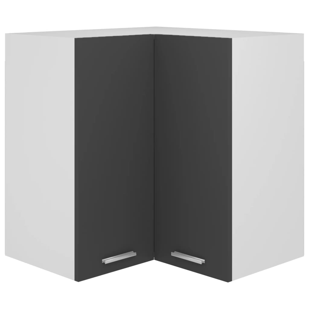 Pensile Angolare Grigio 57x57x60 cm in Legno Multistrato
