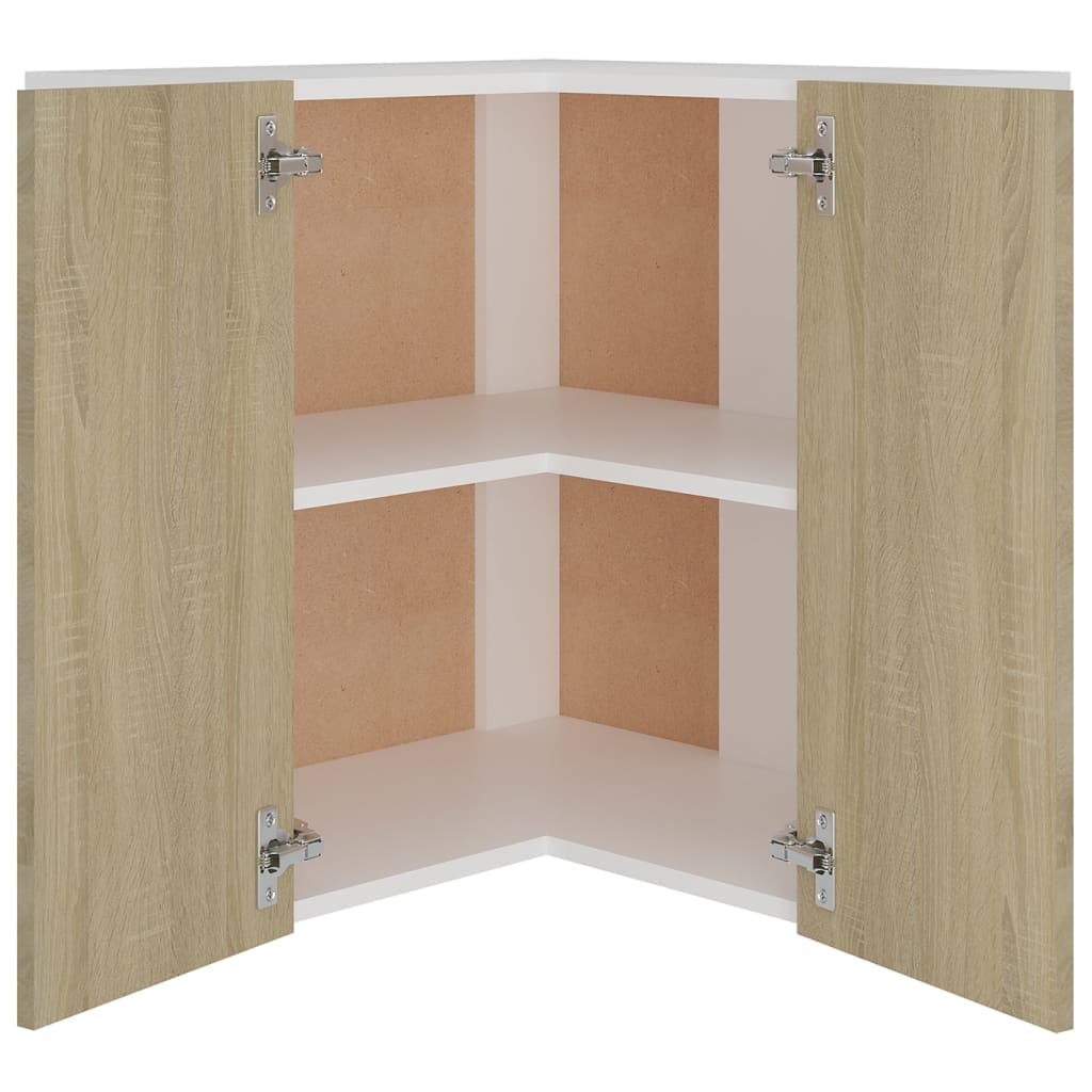 Pensile Angolare Rovere Sonoma 57x57x60 cm in Legno Multistrato