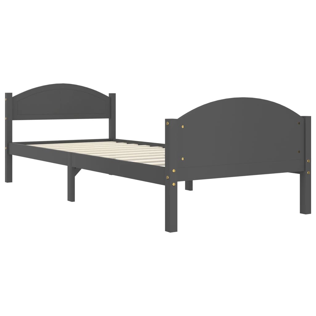 Giroletto senza Materasso Grigio Scuro 100x200 cm Legno Pino