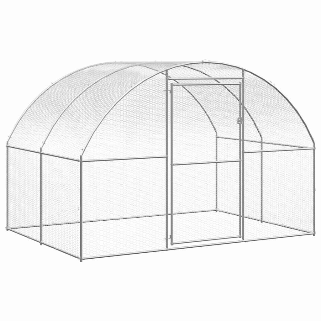 Pollaio da Esterno 3x2x2 m in Acciaio Zincato