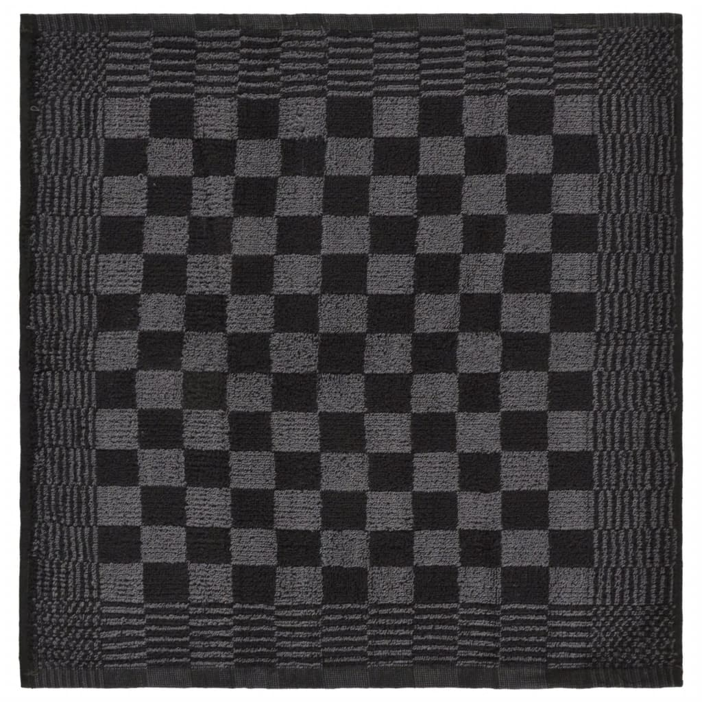 Set Strofinacci 15 pz con Guanti da Forno e Presine Cotone Nero