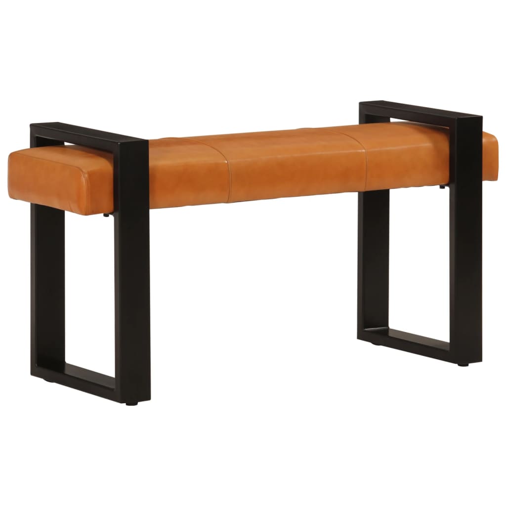 Panca Nera e Marrone 110 cm in Vera Pelle di Capra