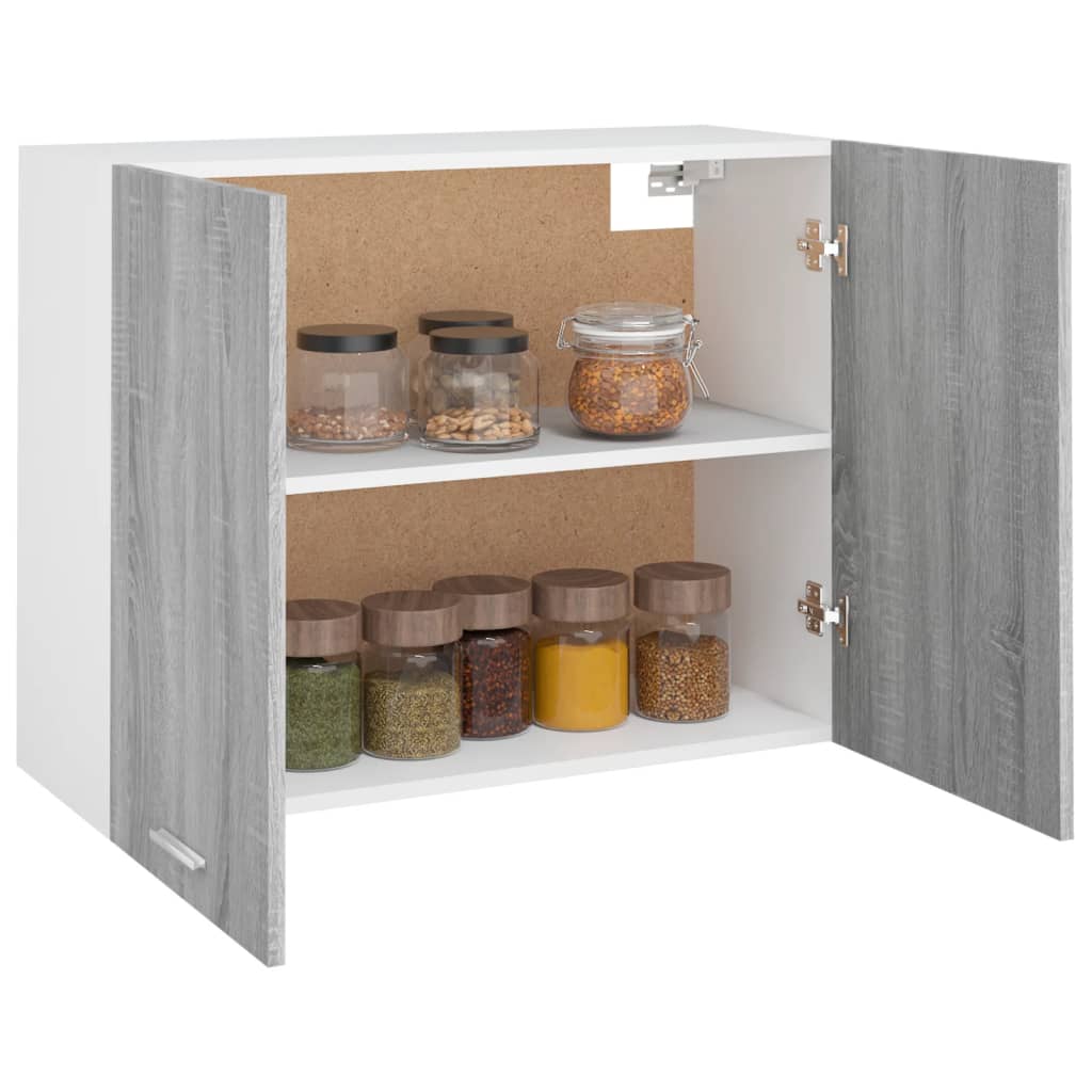 Mobile Pensile Grigio Sonoma 80x31x60 cm in Legno Multistrato