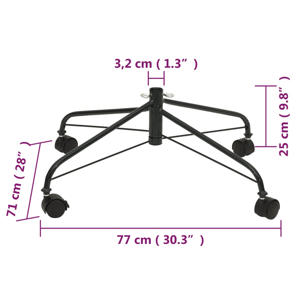 Supporto con Ruote per Albero di Natale 77x71x25 cm
