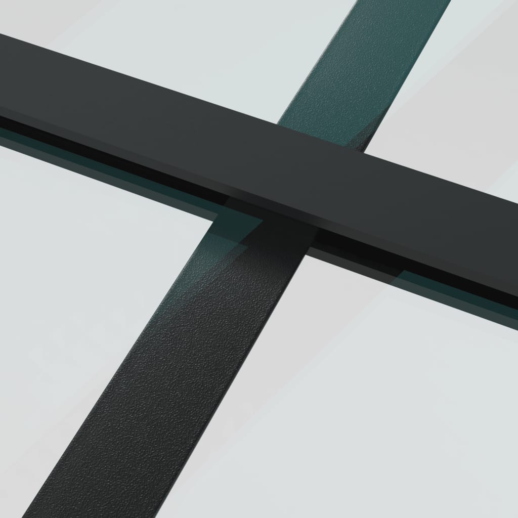 Porta Interna 83x201,5 cm Nero Opaco Vetro e Alluminio