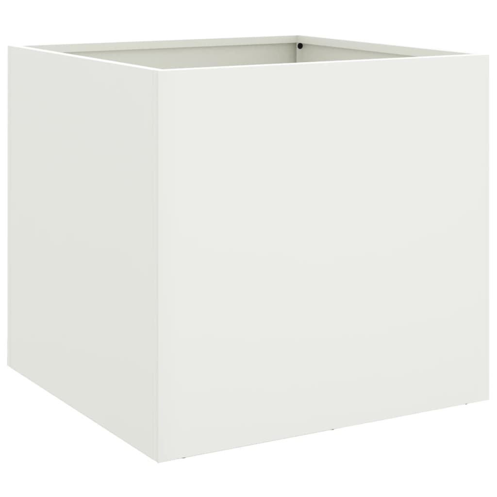 Fioriere 2 pz Bianche 42x40x39 cm in Acciaio