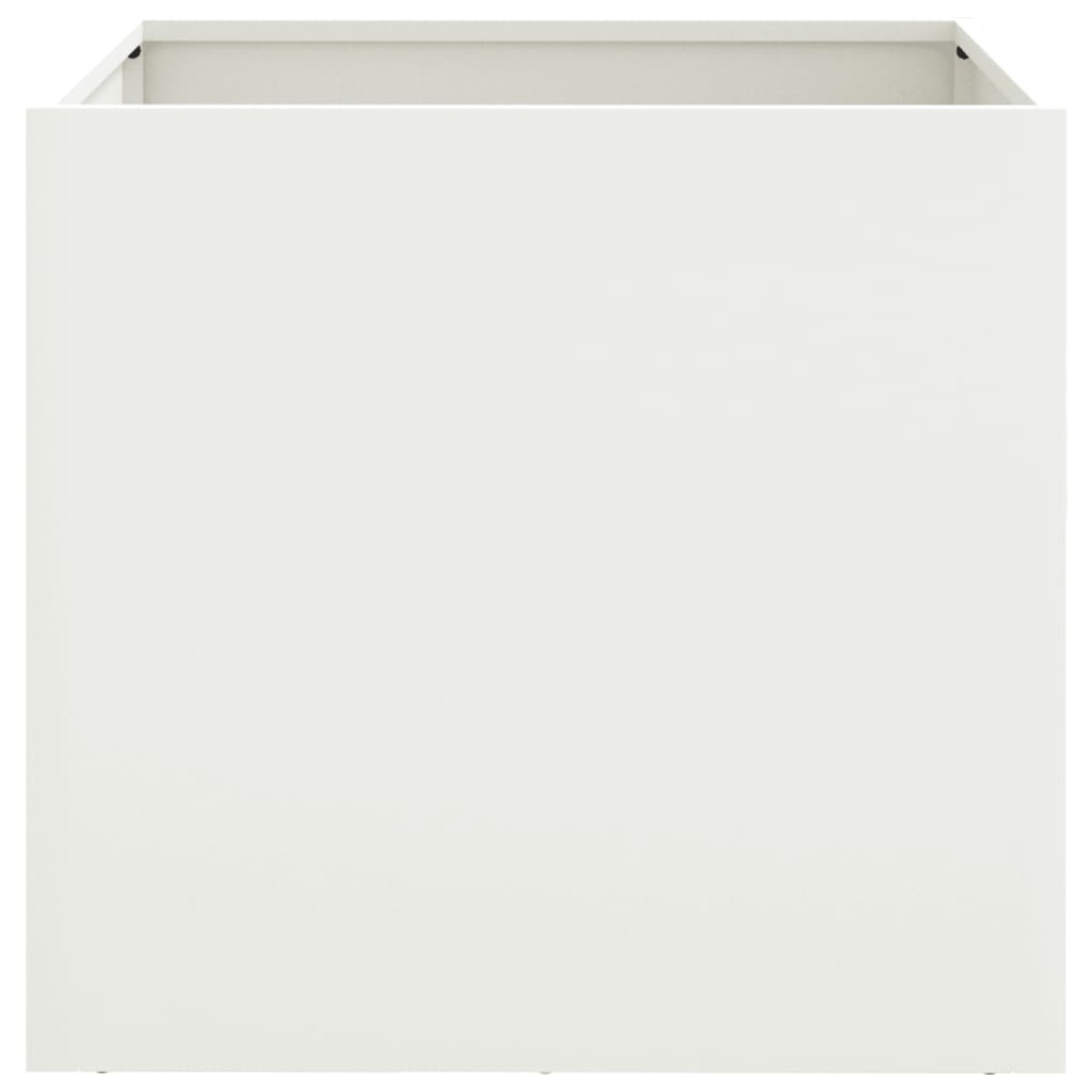 Fioriere 2 pz Bianche 42x40x39 cm in Acciaio