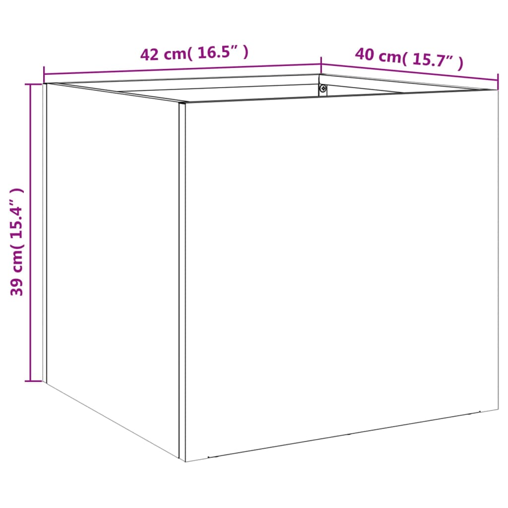 Fioriere 2 pz Bianche 42x40x39 cm in Acciaio