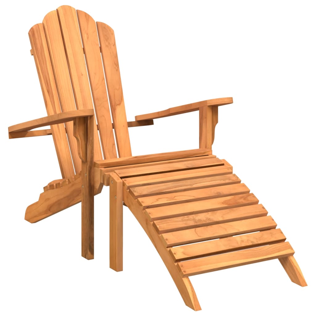 Sedia Giardino Adirondack con Poggiapiedi Legno Massello Teak