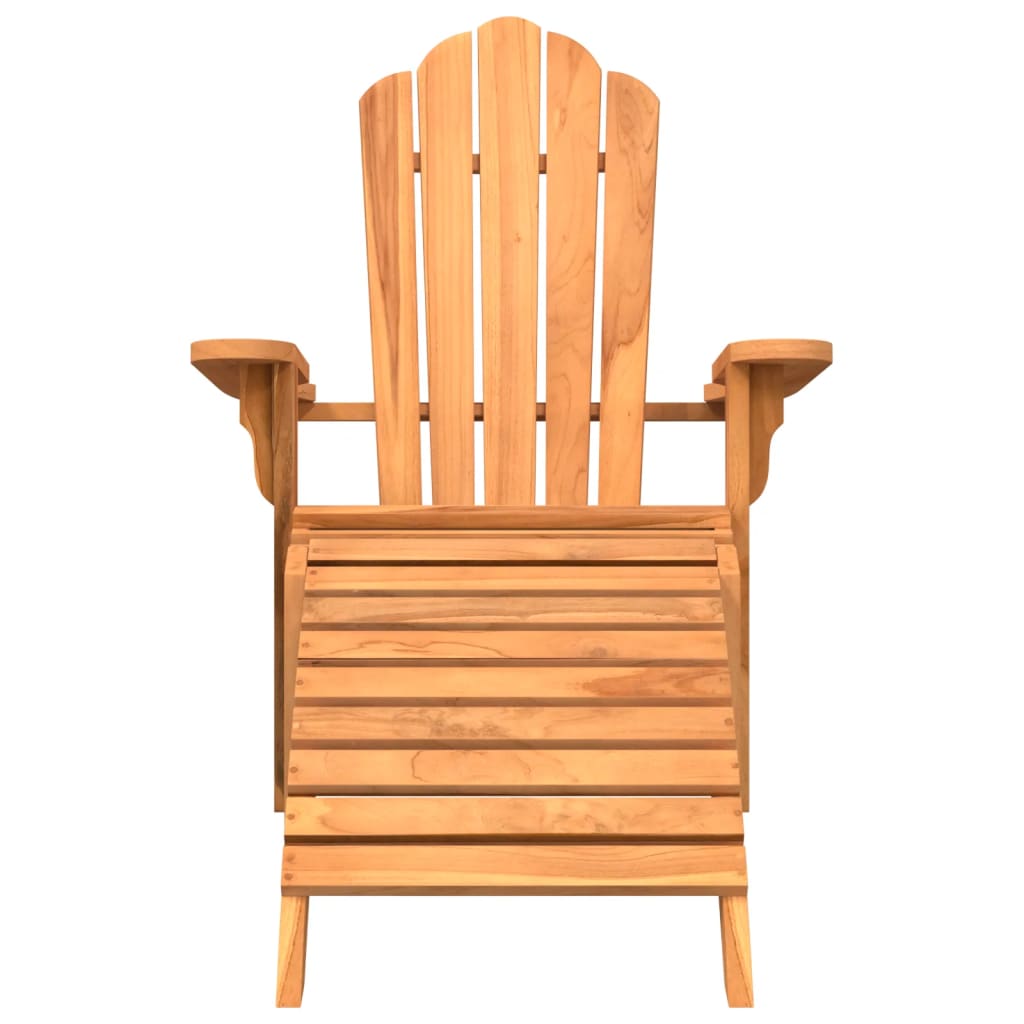 Sedia Giardino Adirondack con Poggiapiedi Legno Massello Teak