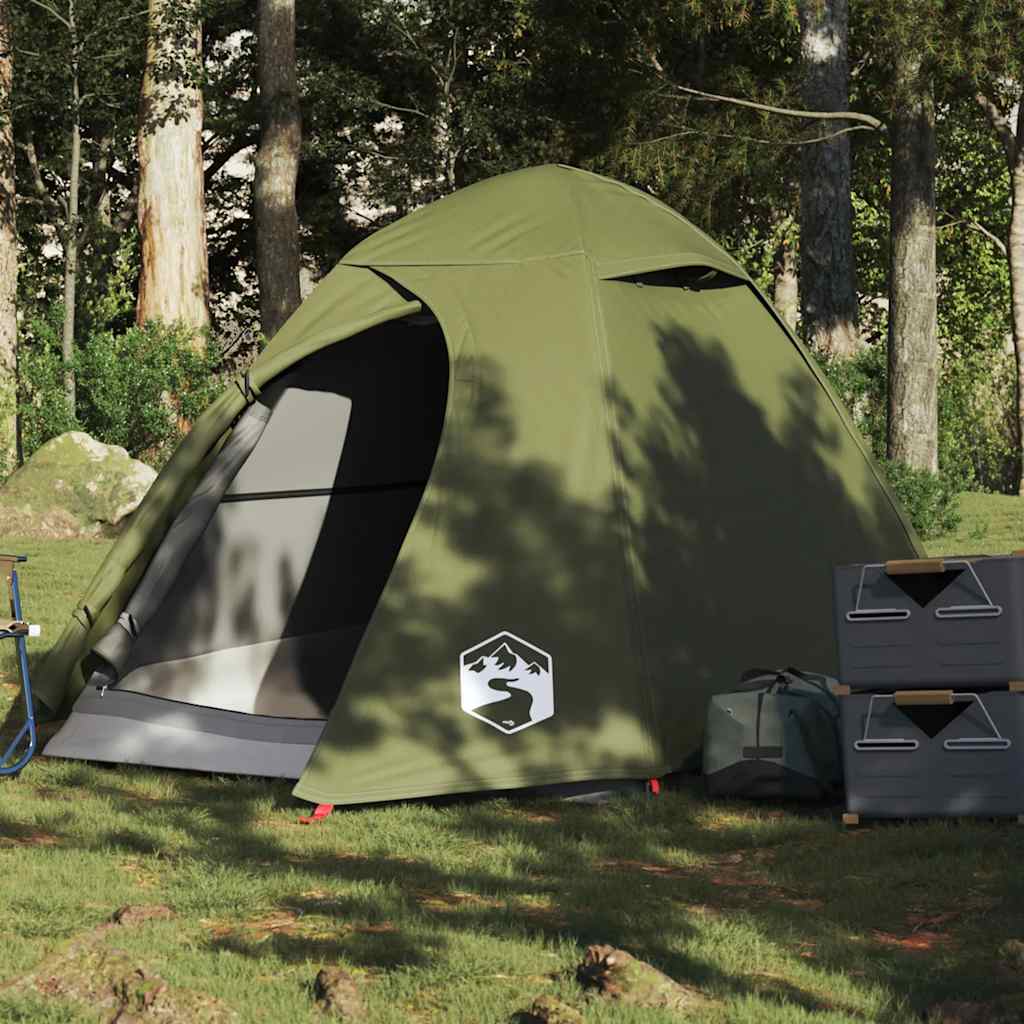 Tenda da Campeggio a Cupola 2 Persone Verde Oliva Impermeabile