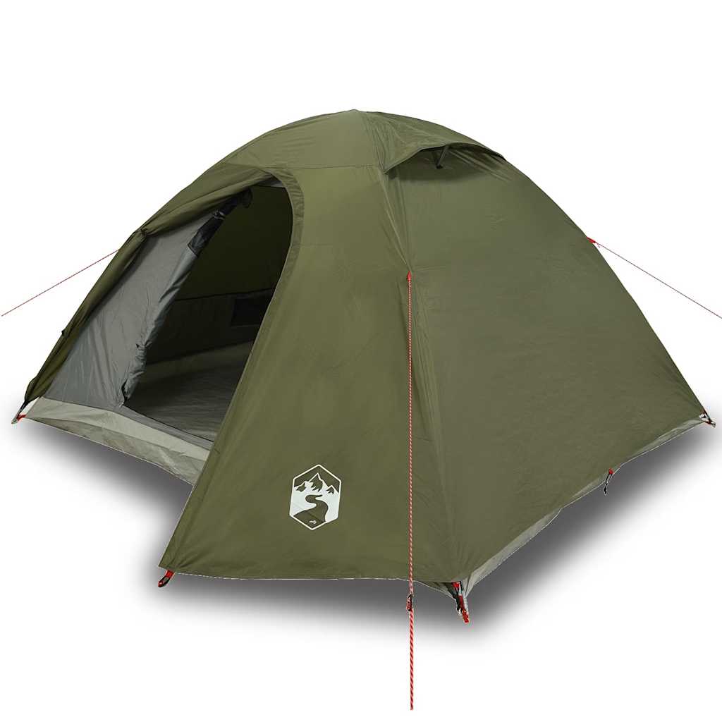 Tenda da Campeggio a Cupola 4 Persone Verde Oliva Impermeabile
