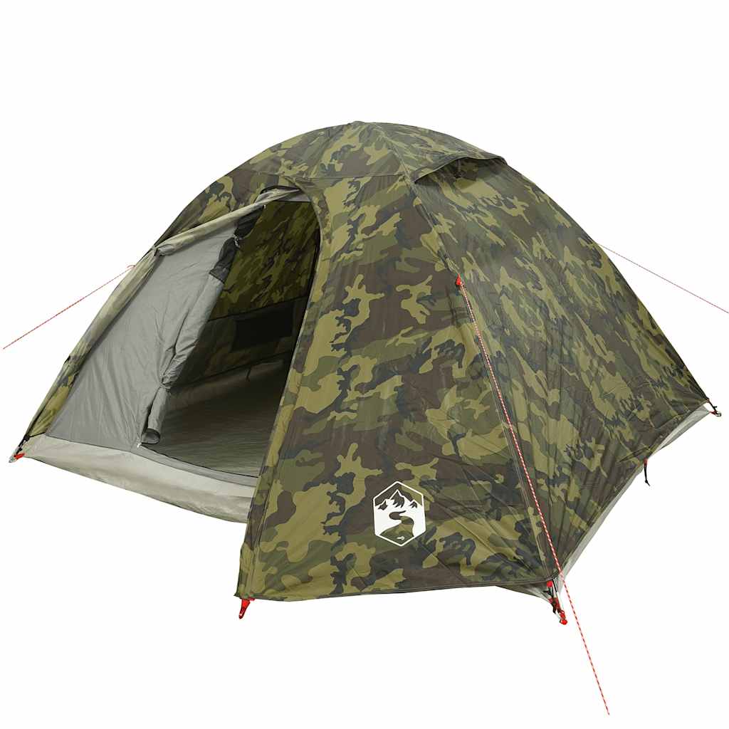 Tenda da Campeggio a Cupola 4 Persone Mimetica Impermeabile