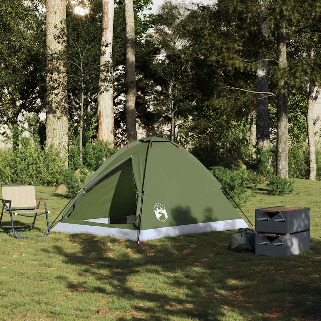 Tenda da Campeggio a Cupola 2 Persone Verde Oliva Impermeabile