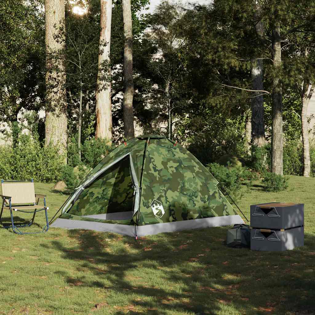 Tenda da Campeggio a Cupola 2 Persone Mimetica Impermeabile