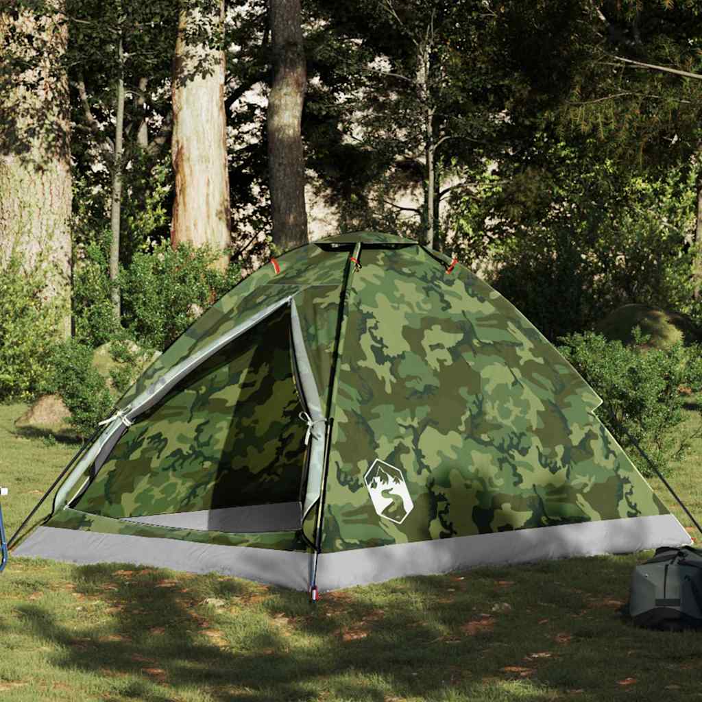Tenda da Campeggio a Cupola 2 Persone Mimetica Impermeabile