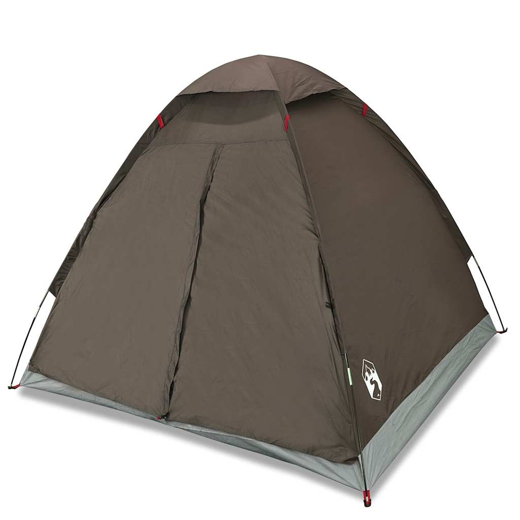 Tenda da Campeggio a Cupola per 4 Persone Marrone Impermeabile