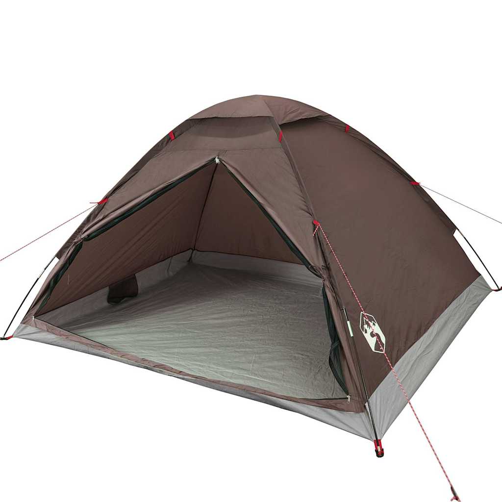 Tenda da Campeggio a Cupola per 4 Persone Marrone Impermeabile