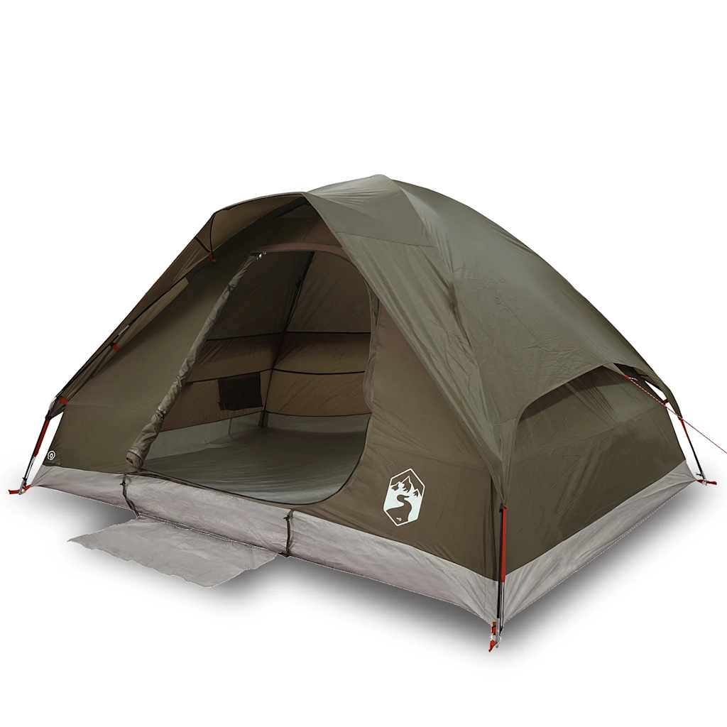 Tenda da Campeggio a Cupola per 2 Persone Marrone Impermeabile